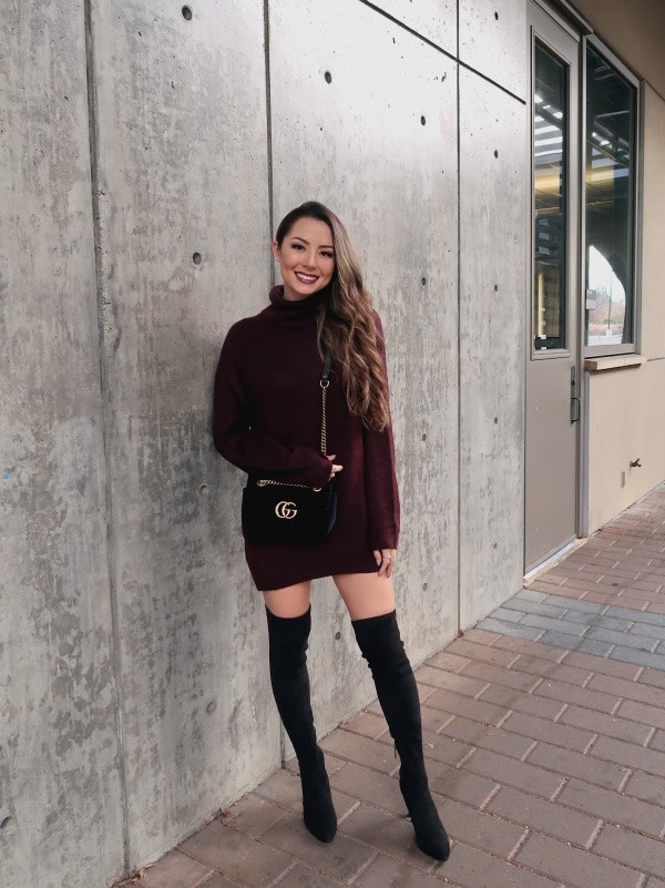 winter outfits knee high boots